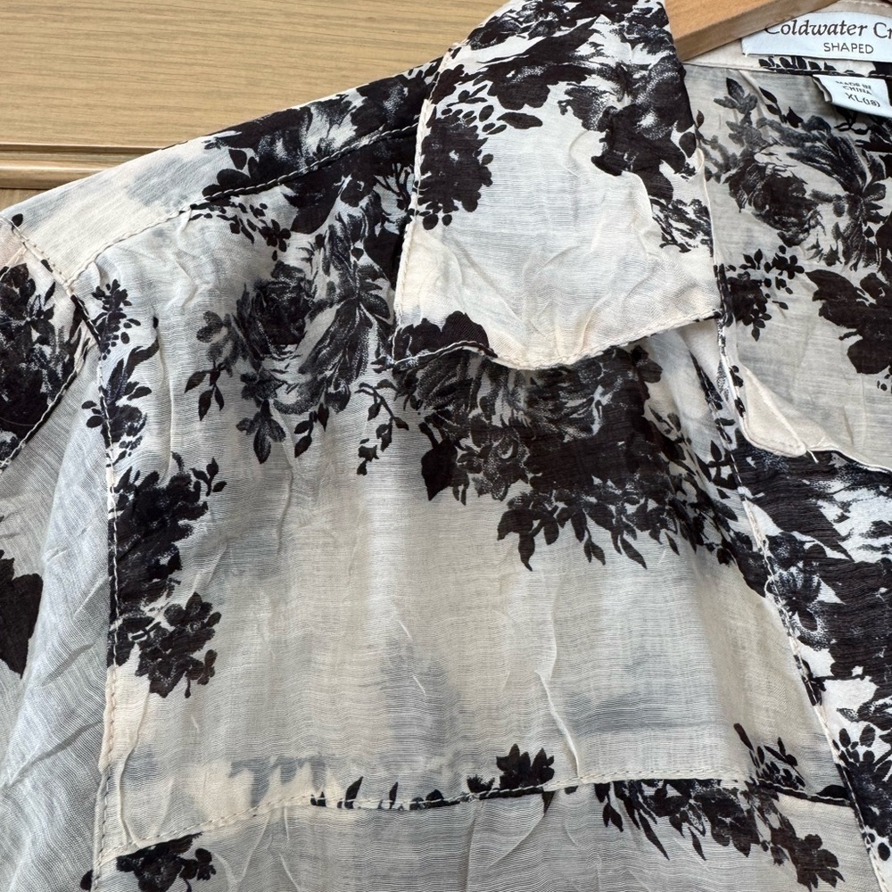 NWT Coldwater Creek Extended Size Tonal Printed Shirt / Snap Close / 18 - Picture 4 of 14